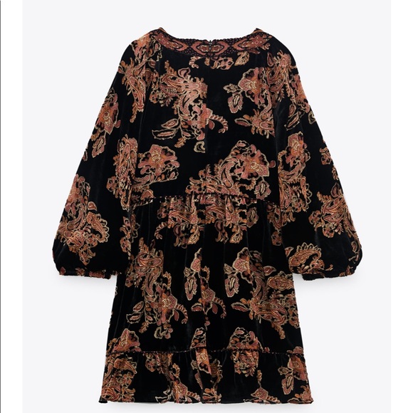 Zara velvet trim dress ✨ - Picture 5 of 14